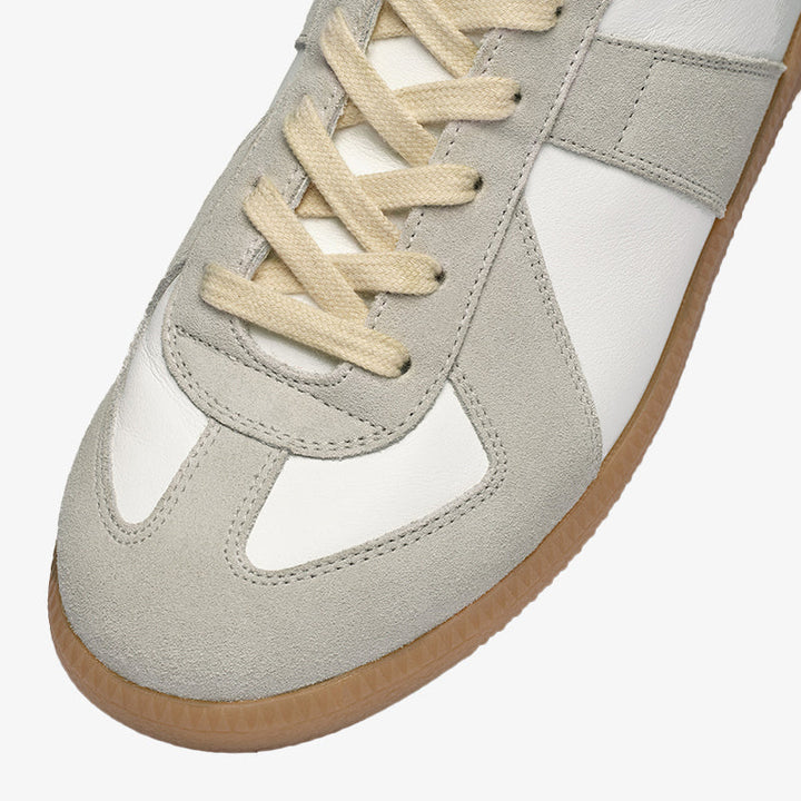 Dirty White Leather and Suede Sneakers - Arno Conti Shoe
