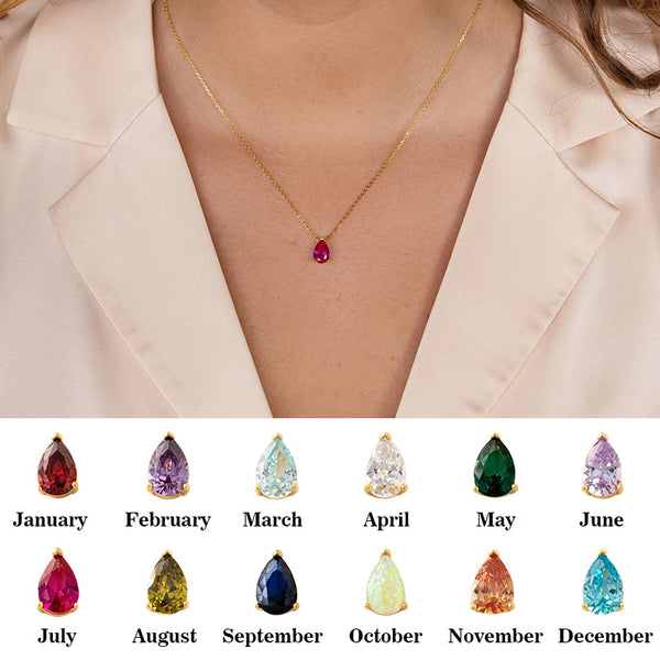 12 Birthstone Pendant Necklace