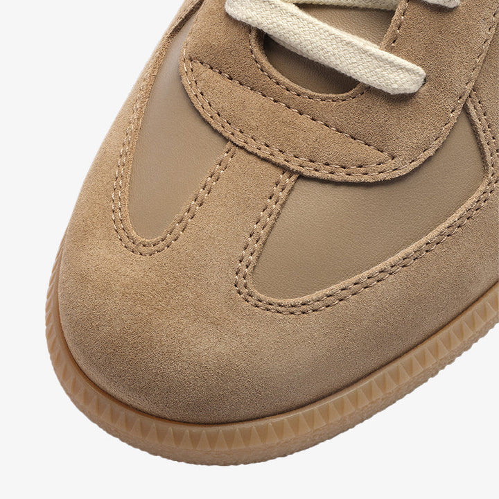 Apricot Leather and Suede Sneakers - Arno Conti Shoe