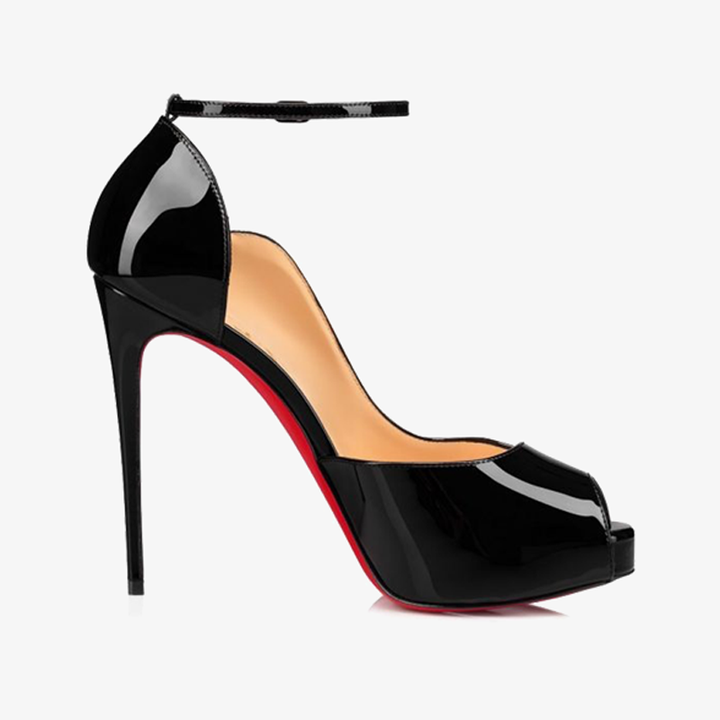 Black Patent Pumps ￡?Heart-Shaped Notches - ARNO CONTI