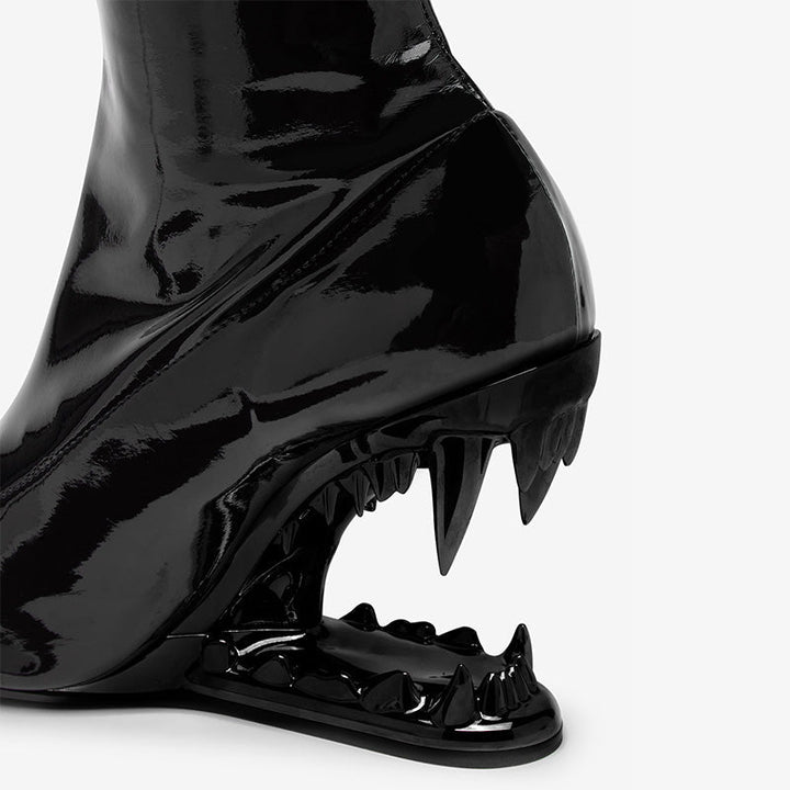 All-Black Stretch Heel Ankle Boots - Arno Conti Shoe