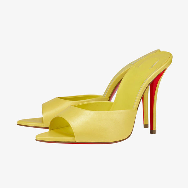 Yellow Iridescent Leather Mule