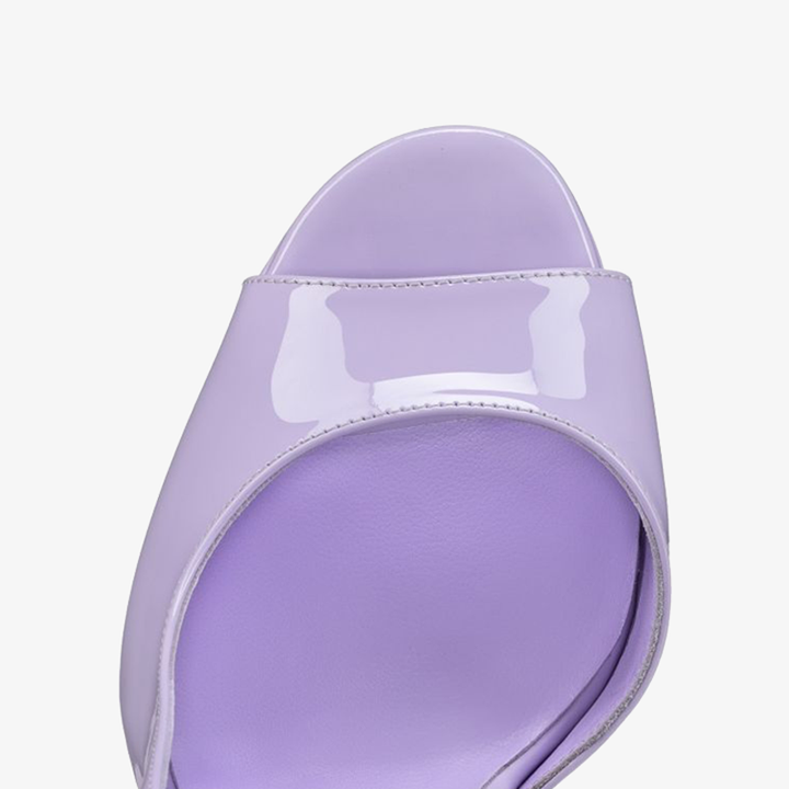 Purple Patent Leather Peep-Toe Pump - ARNO CONTI