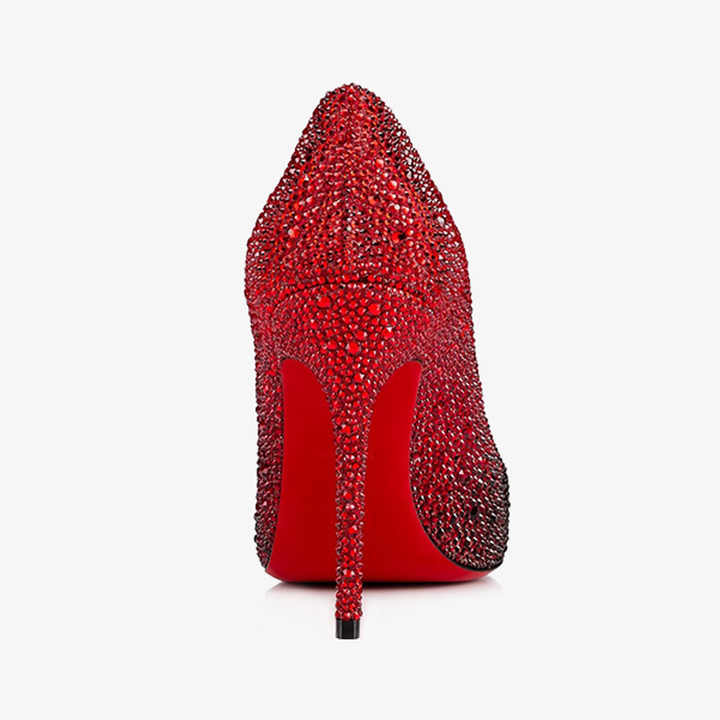 Black and Red Strass Embellished Pumps - ARNO CONTI