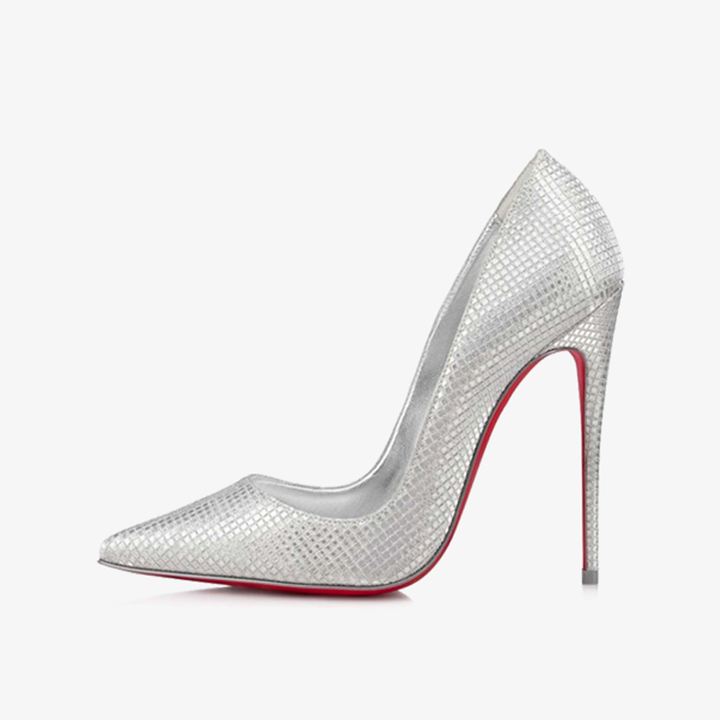 Silver Stiletto Pumps ￡? alow-cut vamp - ARNO CONTI