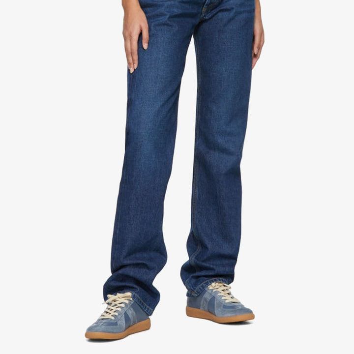 Blue Calf Leather and Suede Sneakers - Arno Conti Shoe