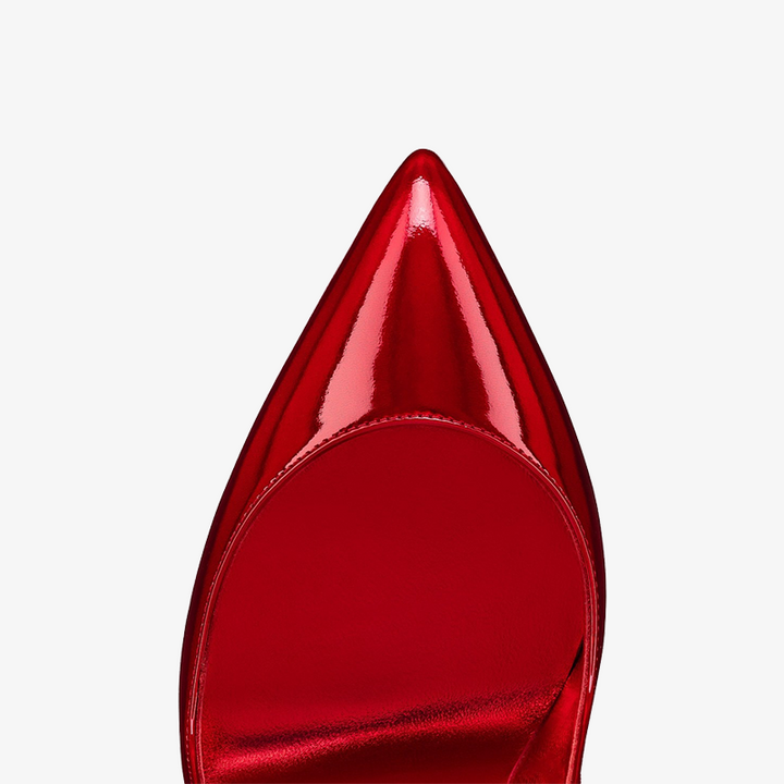 Red Patent Leather PumpHand-Placed Red Strass - ARNO CONTI