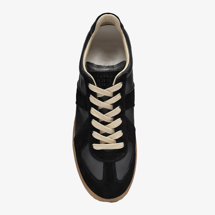 Black Leather and Suede Sneakers - Arno Conti Shoe
