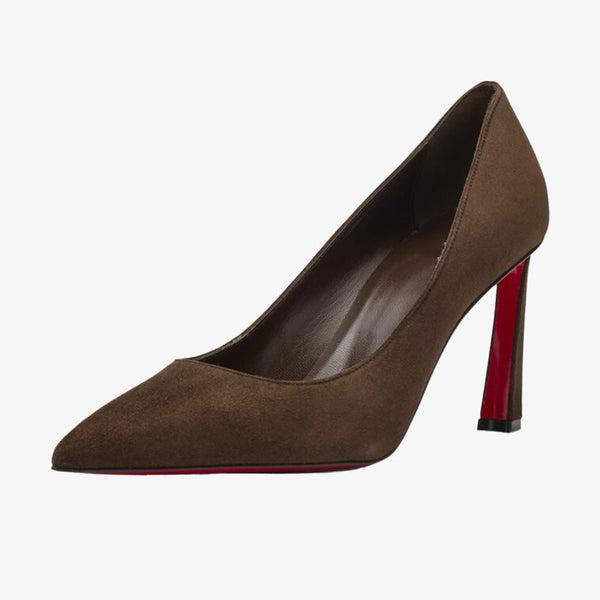 Elegant Dark Brown Suede Pumps