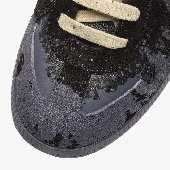 Dark Color Blocking Paint Splash Sneakers - Arno Conti Shoe