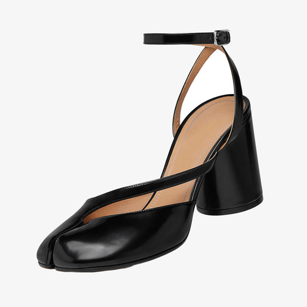 Brushed Leather Split-toe Cut-Out Sandals - Arno Conti Shoe