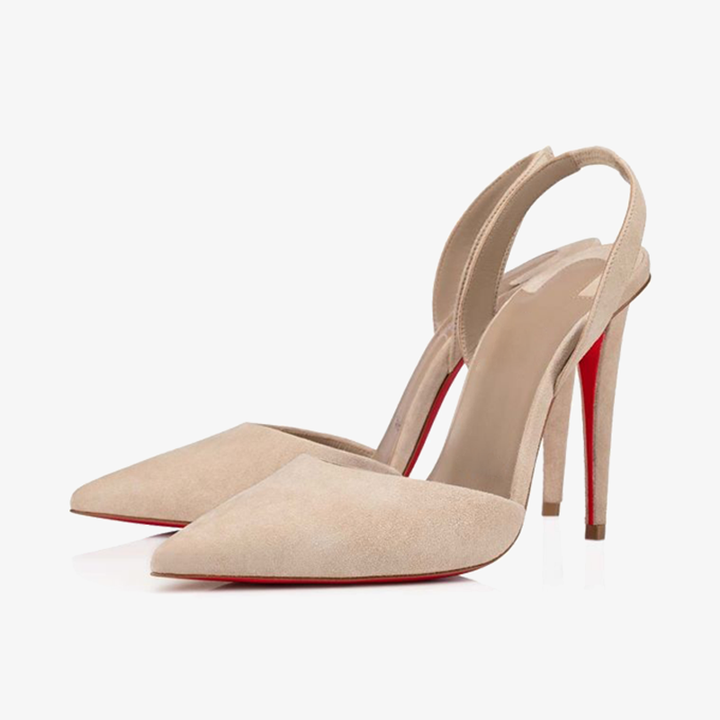 Coffee Suede Calfskin Slingback Pump - ARNO CONTI
