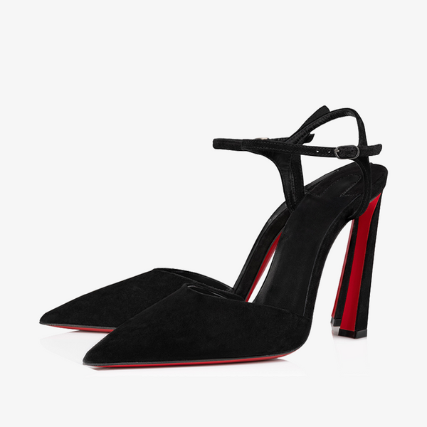 Elegant Black Velvet Pointed Toe Sandal