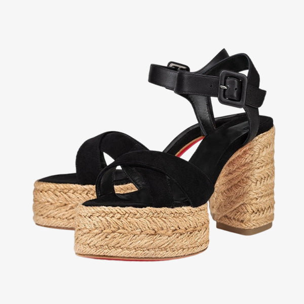 Suede Braided Sole Sandal