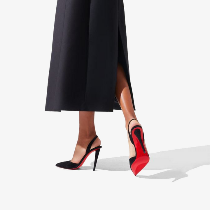 Black Calf Suede Pointed Toe Pumps - ARNO CONTI