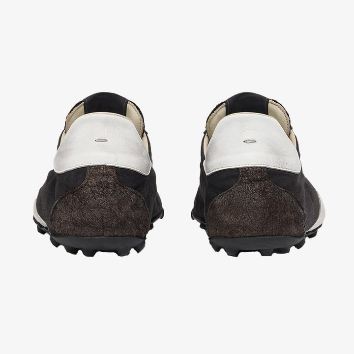 Black Vintage-Inspired Low Top Sneakers - Arno Conti Shoe