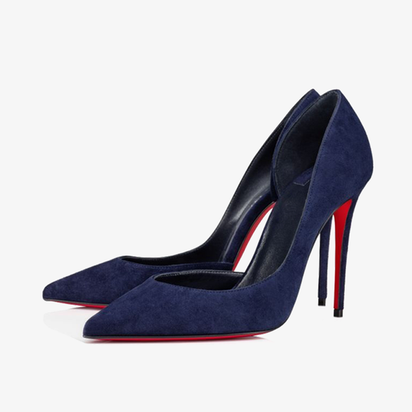 Blue Velvet Pointed Toe Pumps