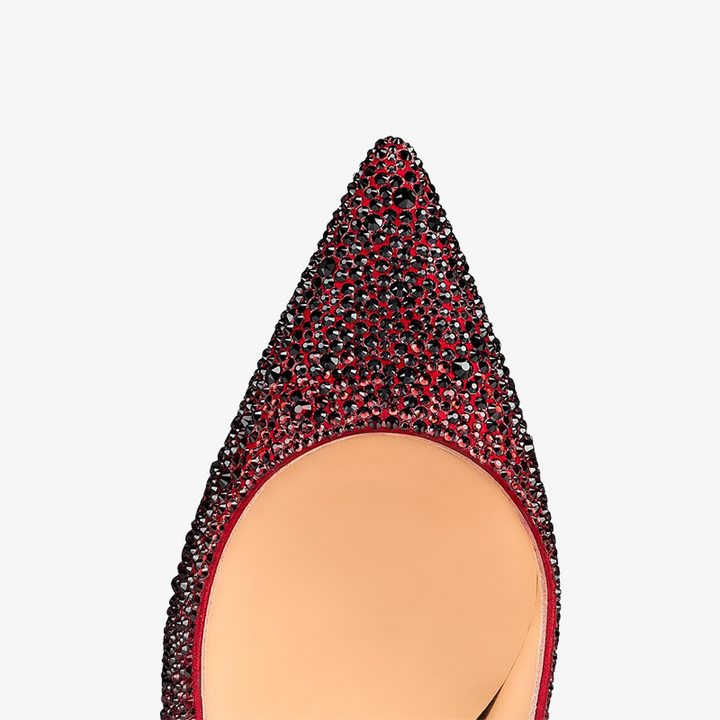 Black and Red Strass Embellished Pumps - ARNO CONTI