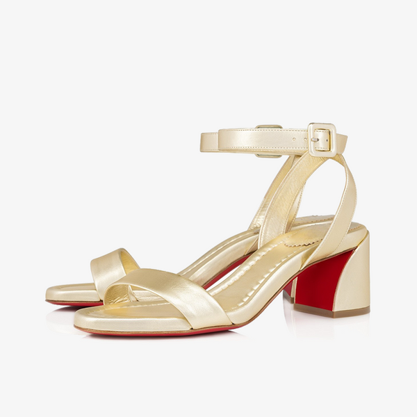 Elegant Gold Patent Leather Sandal