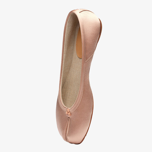 Satin Split-toe Ballerinas with Bow Detail - Arno Conti Shoe