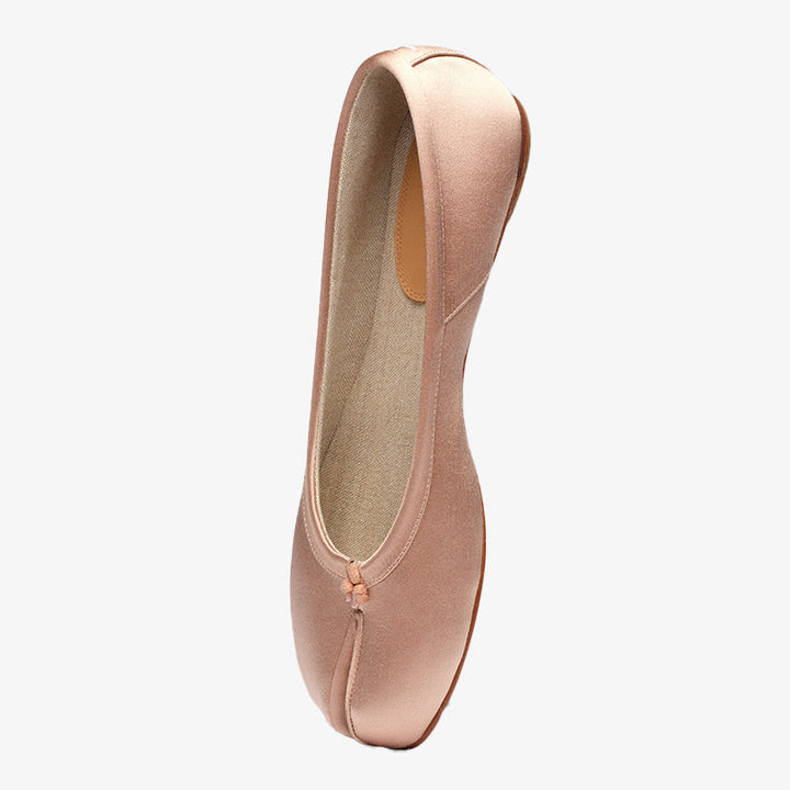 Satin Split-toe Ballerinas with Bow Detail - Arno Conti Shoe