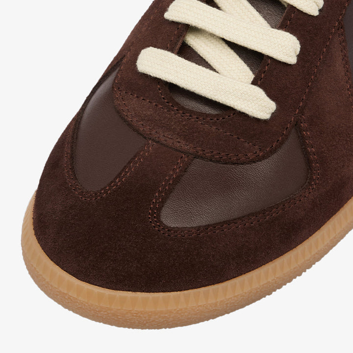 Cocoa Leather with Suede Sneakers - Arno Conti Shoe