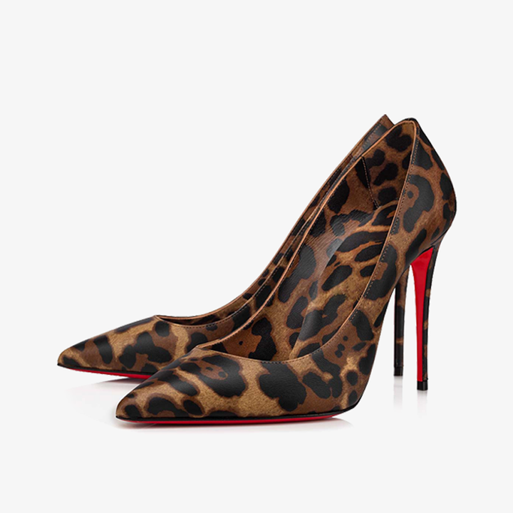 Leopard Print Calfskin Pump Pointed Toe - ARNO CONTI