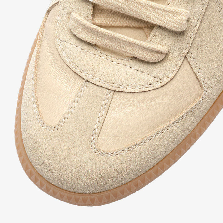 Beige Leather with Suede Sneakers - Arno Conti Shoe