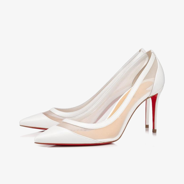 White Mesh With Calf Pumps - ARNO CONTI