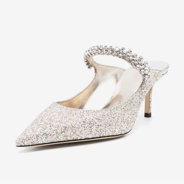 Silver Shiny Beautiful Mules