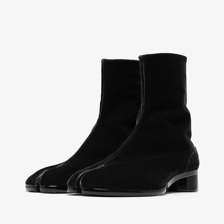 Velvet Split-Toe Ankle Boots - Arno Conti Shoe