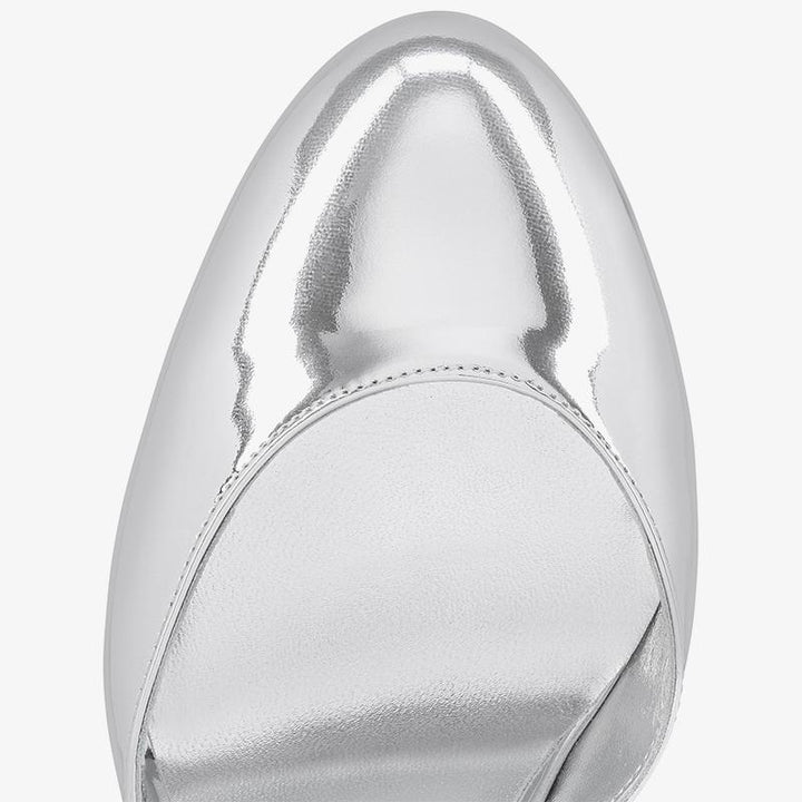 Silver Mirro-Effect Leather Pump - ARNO CONTI