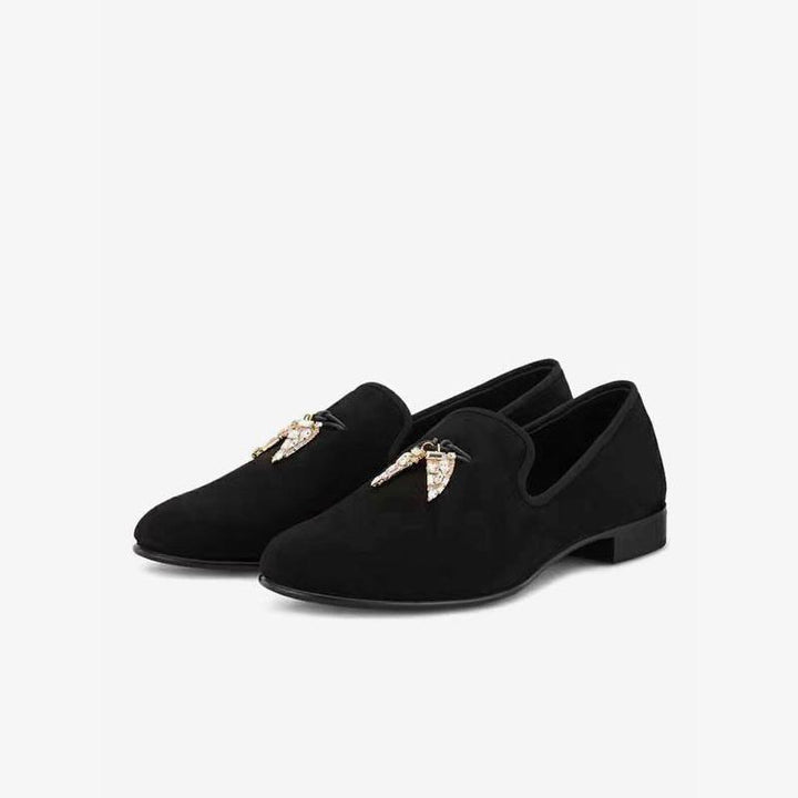Loafers with Metallic Insect Accents - Arno Conti Shoe