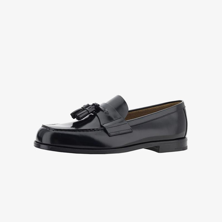 Round Toe Tassel Leather Flat Loafers - Arno Conti Shoe