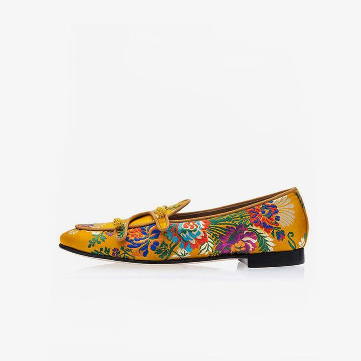 Embroidered Silk Loafers - Arno Conti Shoe