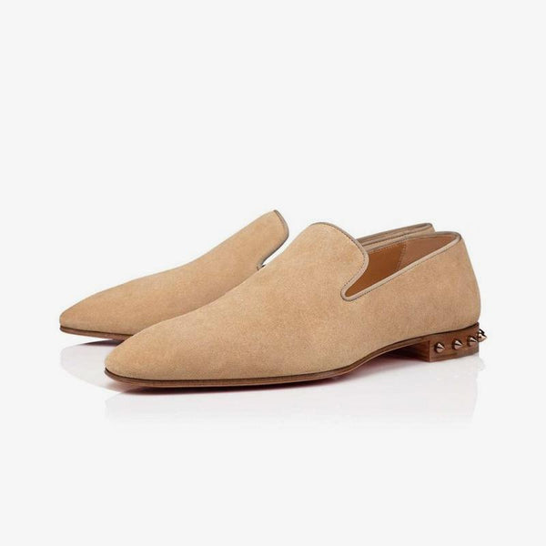 Suede Loafers Rivets Heel Slip-on Men Shoes - ARNO CONTI