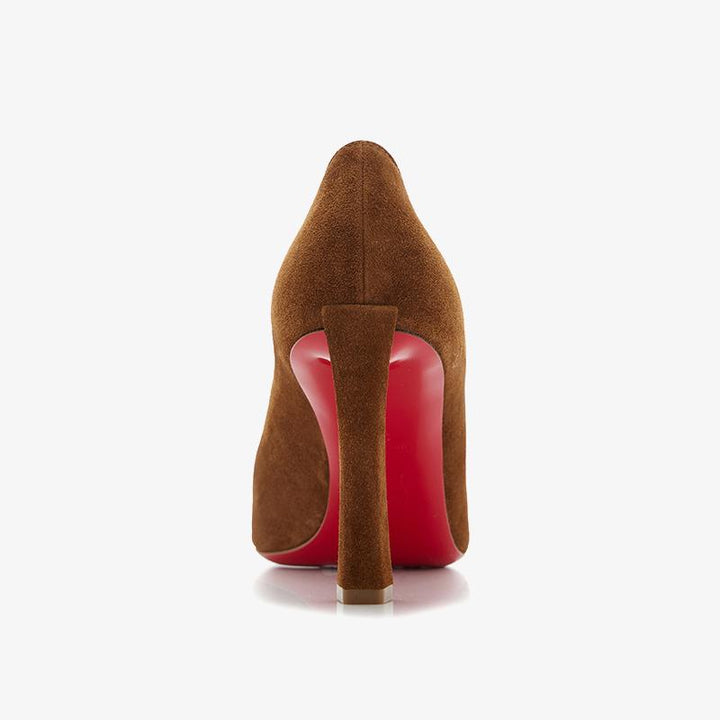 Fashionable Brown Suede Pointed-Toe Pumps - ARNO CONTI
