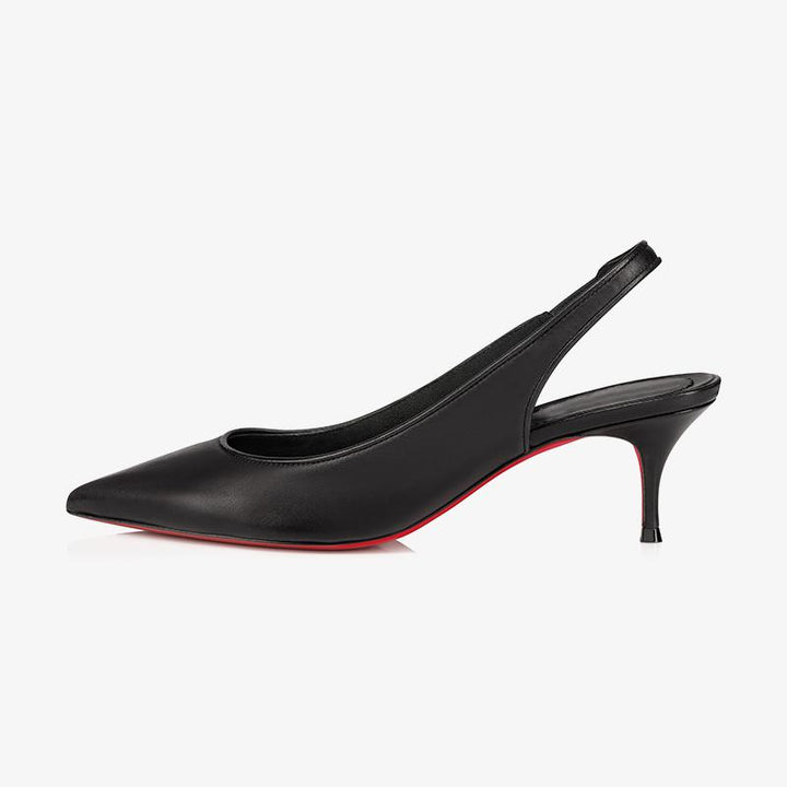 Timeless Black Leather Slingback Pumps - ARNO CONTI