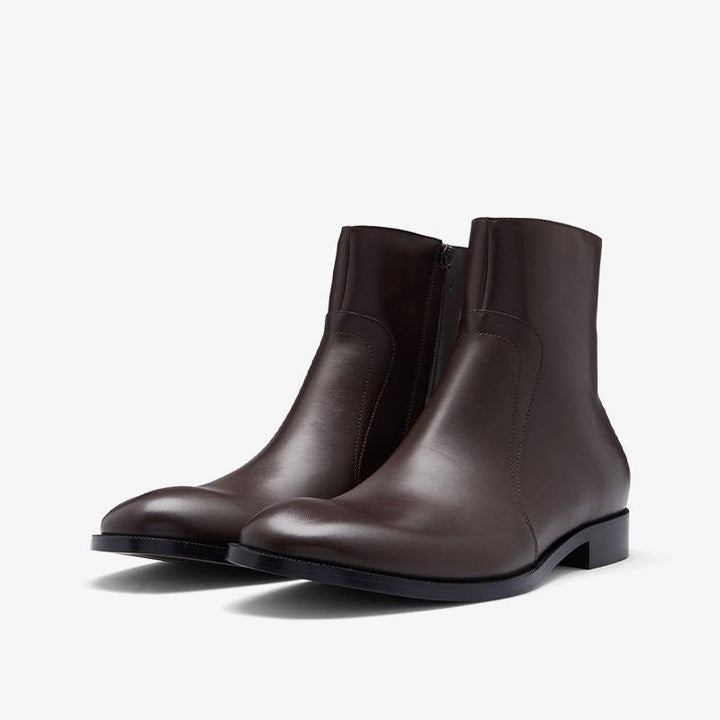 Coffee Brown Leather Ankle Boots - Arno Conti Shoe
