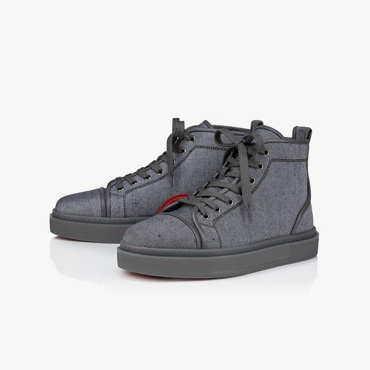High Top Sneakers Grey Linen - ARNO CONTI