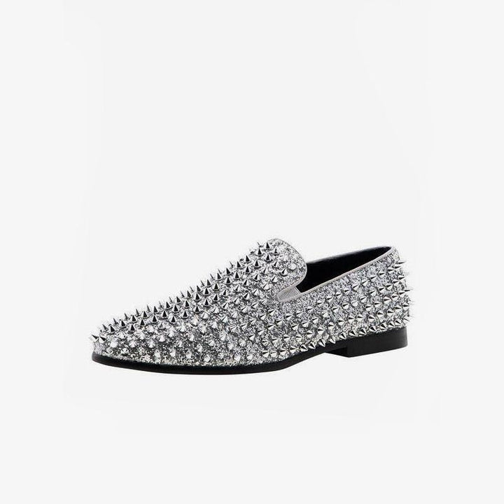 Sequined Glitter Spikes Rivets Loafer - ARNO CONTI
