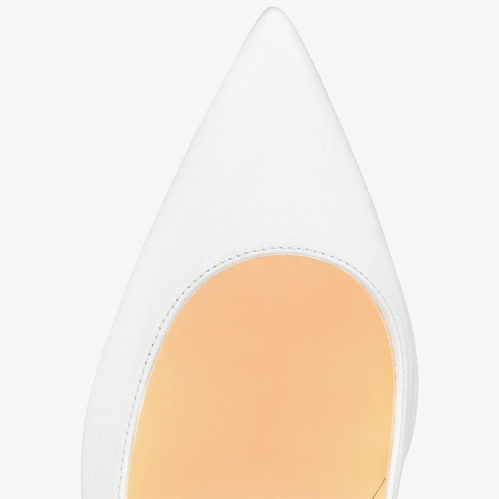 White Leather Pointed Toe Pump - ARNO CONTI
