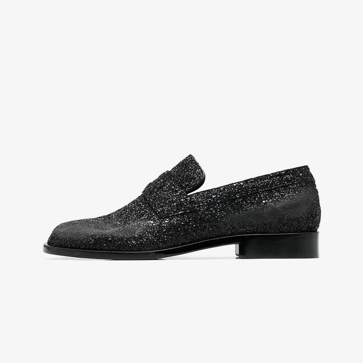 Laminated Leather Split-toe Loafers - Arno Conti Shoe