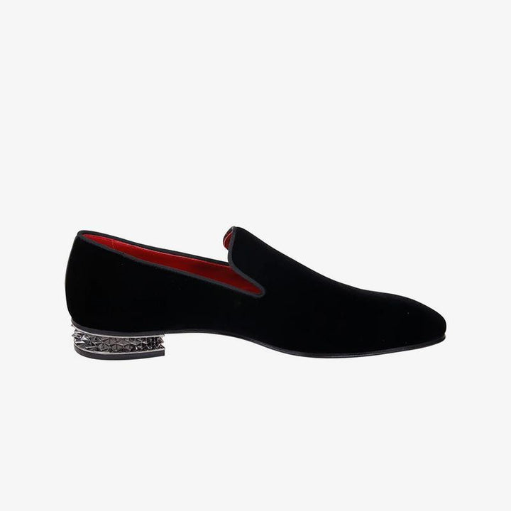 Rock 'n' Roll Velvet Loafers with Silver Spikes - ARNO CONTI