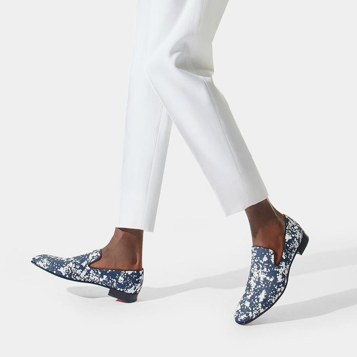 Denim Dots Flats Slip-on Leather Loafers - ARNO CONTI