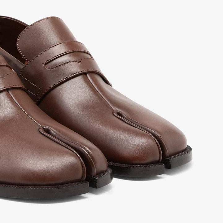 Brown Calf Leather Shoes with Square Heel - Arno Conti Shoe