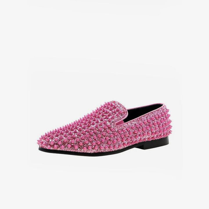 Sequined Glitter Spikes Rivets Loafer - ARNO CONTI