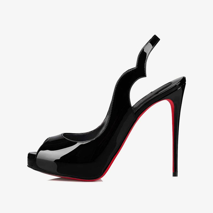 Black Patent Leather Pump with 120mm Heel - ARNO CONTI