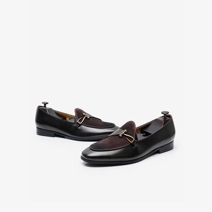 Polished Leather Tuxedo Loafers - Arno Conti Shoe