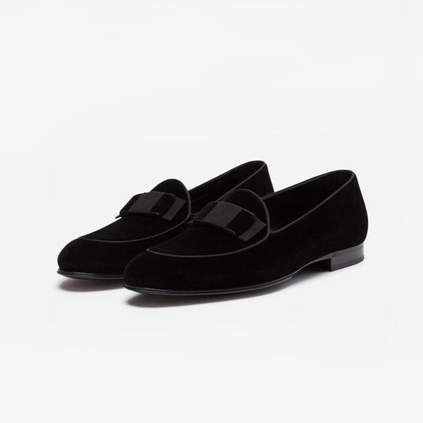 Tuxedo Velvet Loafers Tie Dress Shoes - Arno Conti Shoe